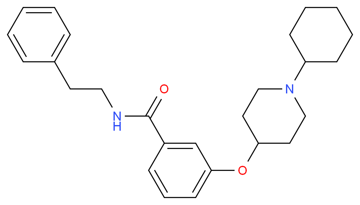 3-[(1-cyclohexyl-4-piperidinyl)oxy]-N-(2-phenylethyl)benzamide_分子结构_CAS_)