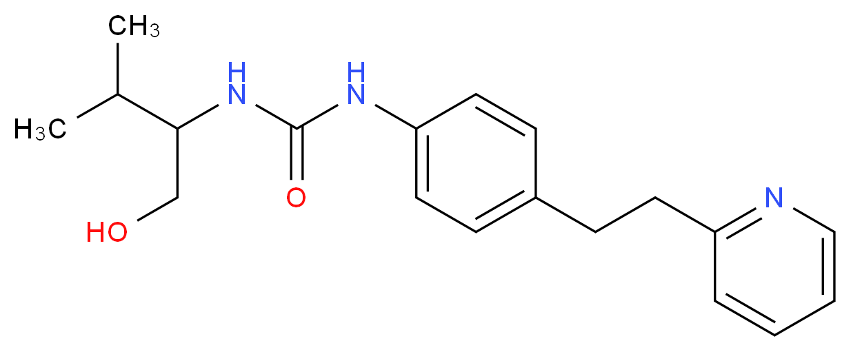 N-[1-(hydroxymethyl)-2-methylpropyl]-N'-[4-(2-pyridin-2-ylethyl)phenyl]urea_分子结构_CAS_)