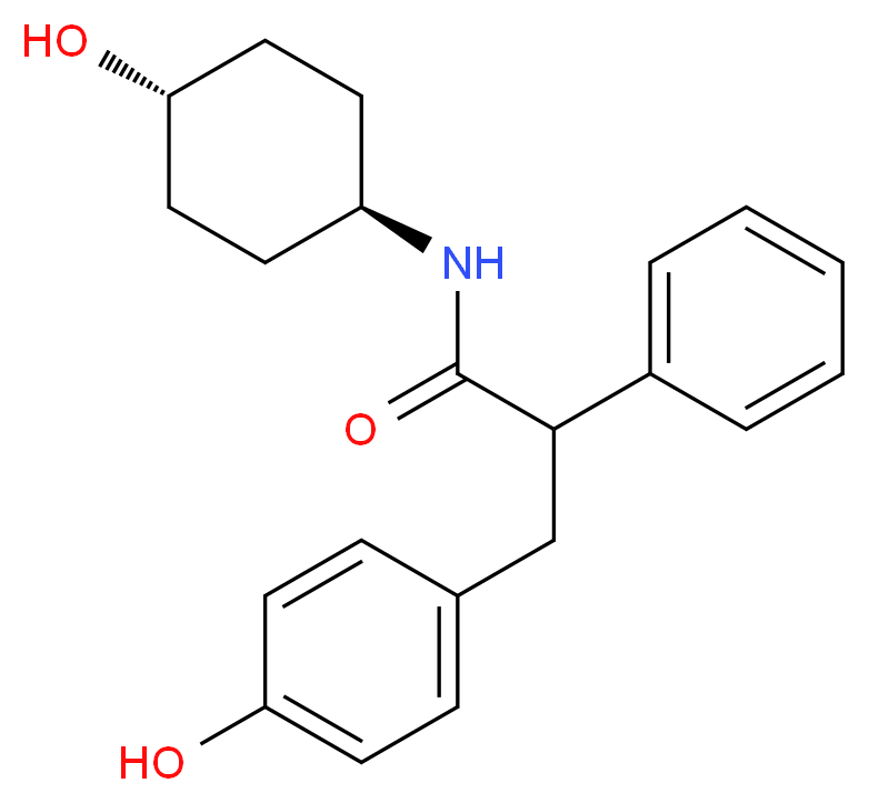 N-(trans-4-hydroxycyclohexyl)-3-(4-hydroxyphenyl)-2-phenylpropanamide_分子结构_CAS_)