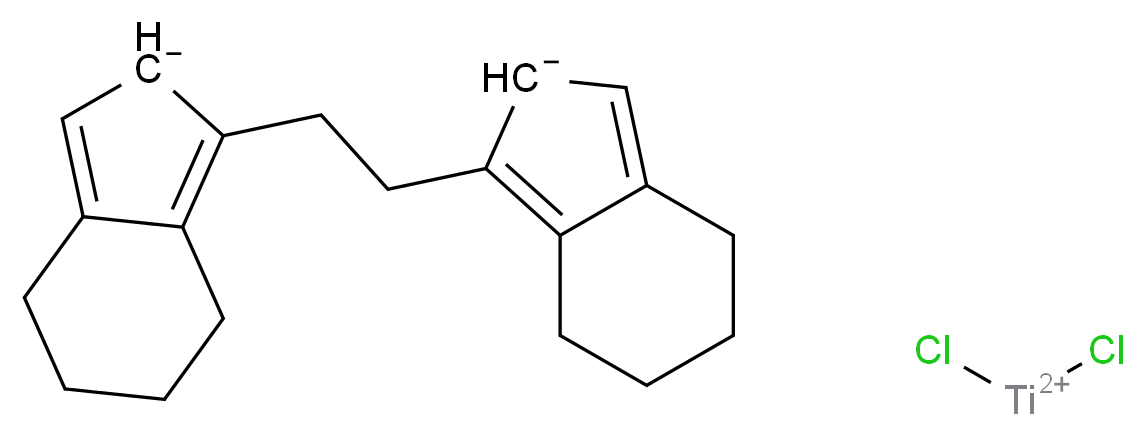 1-[2-(4,5,6,7-tetrahydro-2H-inden-2-id-1-yl)ethyl]-4,5,6,7-tetrahydro-2H-inden-2-ide; dichlorotitaniumbis(ylium)_分子结构_CAS_112531-75-6