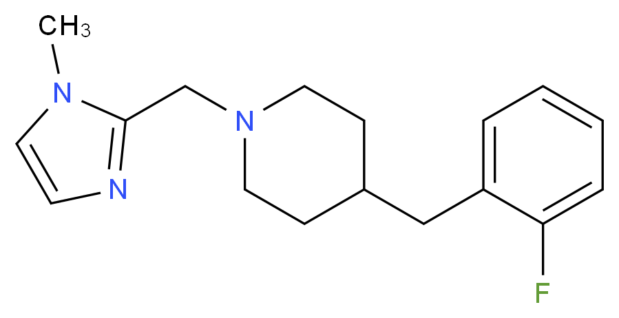 4-(2-fluorobenzyl)-1-[(1-methyl-1H-imidazol-2-yl)methyl]piperidine_分子结构_CAS_)