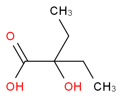 2-ethyl-2-hydroxybutanoic acid_分子结构_CAS_3639-21-2