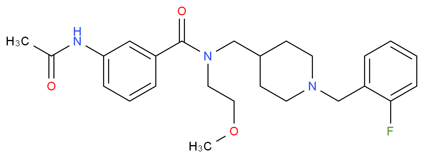 3-(acetylamino)-N-{[1-(2-fluorobenzyl)-4-piperidinyl]methyl}-N-(2-methoxyethyl)benzamide_分子结构_CAS_)