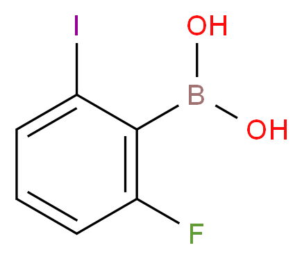 2-FLUORO-6-IODOPHENYLBORONIC ACID_分子结构_CAS_870777-22-3)