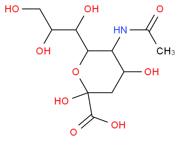 N-ACETYLNEURAMINIC ACID_分子结构_CAS_131-48-6)