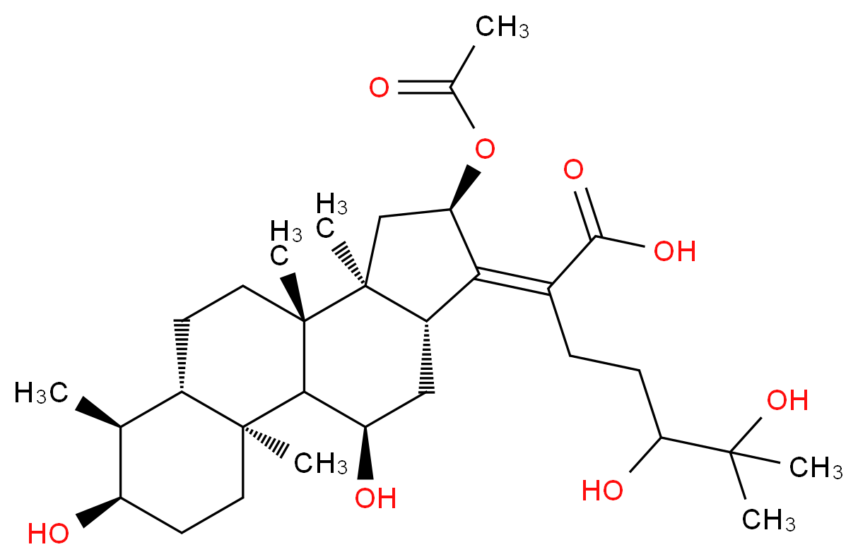 2-[(1S,2S,5R,6S,7S,10S,11S,13R,14Z,15R,17R)-13-(acetyloxy)-5,17-dihydroxy-2,6,10,11-tetramethyltetracyclo[8.7.0.0<sup>2</sup>,<sup>7</sup>.0<sup>1</sup><sup>1</sup>,<sup>1</sup><sup>5</sup>]heptadecan-14-ylidene]-5,6-dihydroxy-6-methylheptanoic acid_分子结构_CAS_80445-74-5