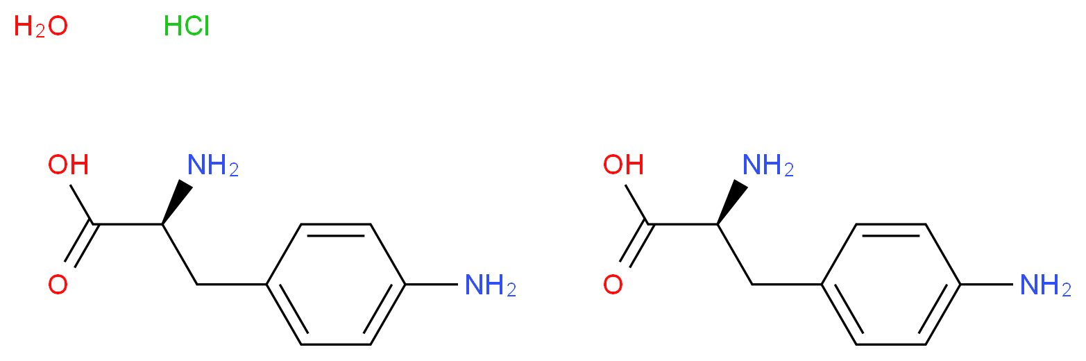 4-氨基-L-苯丙氨酸 盐酸盐 半水合物_分子结构_CAS_312693-79-1)