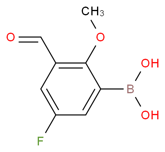 (5-fluoro-3-formyl-2-methoxyphenyl)boronic acid_分子结构_CAS_1072951-73-5