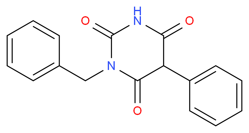 1-Benzyl-5-phenylpyrimidine-2,4,6(1H,3H,5H)-trione_分子结构_CAS_72846-00-5)