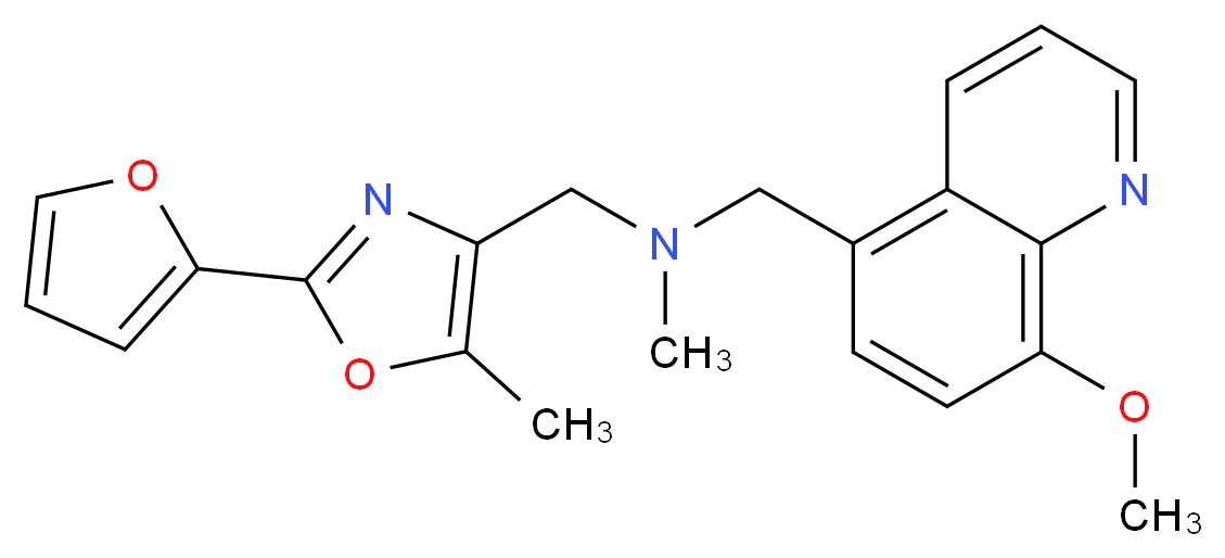 1-[2-(2-furyl)-5-methyl-1,3-oxazol-4-yl]-N-[(8-methoxy-5-quinolinyl)methyl]-N-methylmethanamine_分子结构_CAS_)