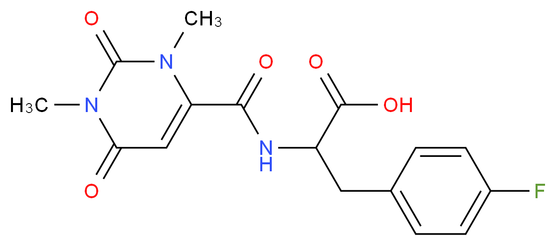 N-[(1,3-dimethyl-2,6-dioxo-1,2,3,6-tetrahydro-4-pyrimidinyl)carbonyl]-4-fluorophenylalanine_分子结构_CAS_)