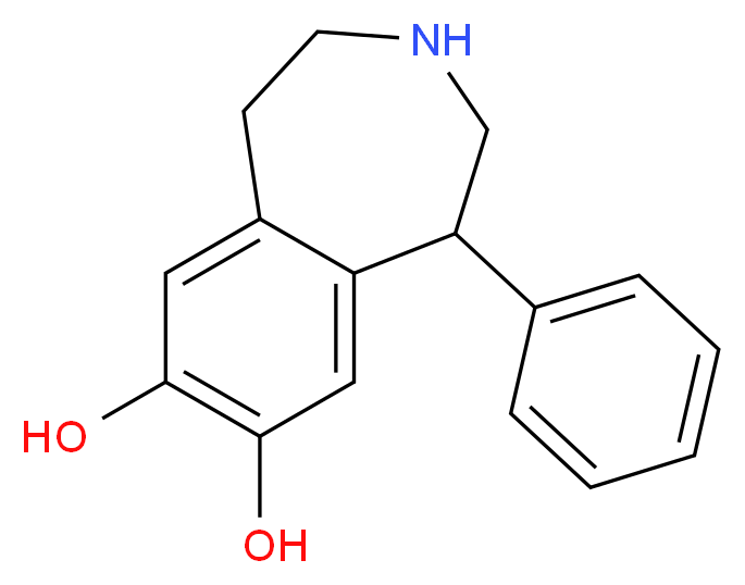 1-phenyl-2,3,4,5-tetrahydro-1H-3-benzazepine-7,8-diol_分子结构_CAS_67287-49-4