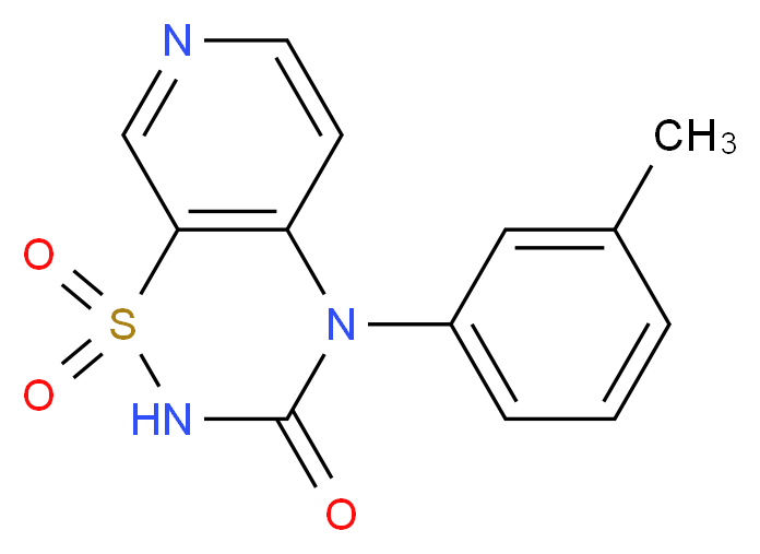 4-(3-methylphenyl)-2H,3H,4H-1λ<sup>6</sup>,2,4,7-pyrido[4,3-e][1λ<sup>6</sup>,2,4]thiadiazine-1,1,3-trione_分子结构_CAS_72810-61-8