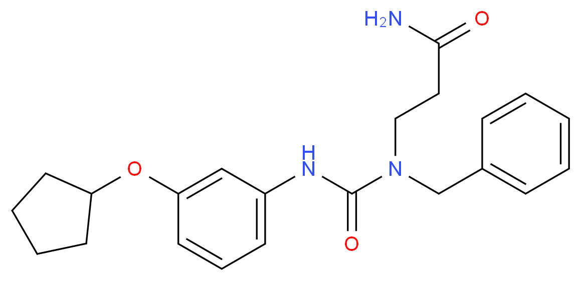 N~3~-benzyl-N~3~-({[3-(cyclopentyloxy)phenyl]amino}carbonyl)-beta-alaninamide_分子结构_CAS_)