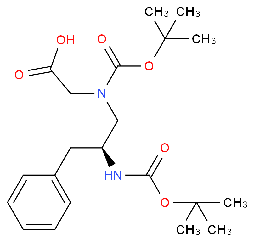 2-{[(tert-butoxy)carbonyl][(2S)-2-{[(tert-butoxy)carbonyl]amino}-3-phenylpropyl]amino}acetic acid_分子结构_CAS_1217833-76-5