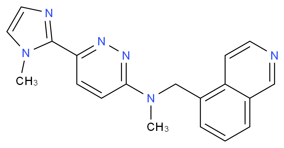 N-(isoquinolin-5-ylmethyl)-N-methyl-6-(1-methyl-1H-imidazol-2-yl)pyridazin-3-amine_分子结构_CAS_)