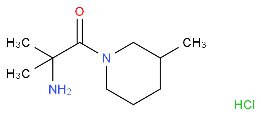 2-Amino-2-methyl-1-(3-methyl-1-piperidinyl)-1-propanone hydrochloride_分子结构_CAS_)