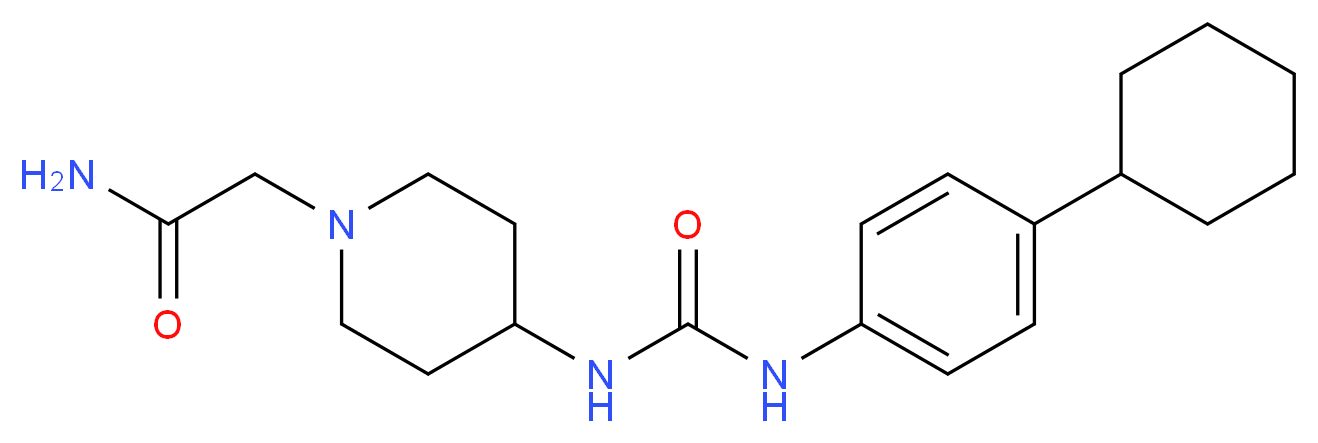 2-[4-({[(4-cyclohexylphenyl)amino]carbonyl}amino)piperidin-1-yl]acetamide_分子结构_CAS_)