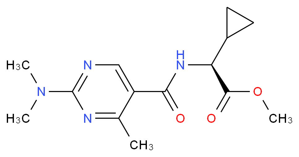 methyl (2S)-cyclopropyl({[2-(dimethylamino)-4-methylpyrimidin-5-yl]carbonyl}amino)acetate_分子结构_CAS_)