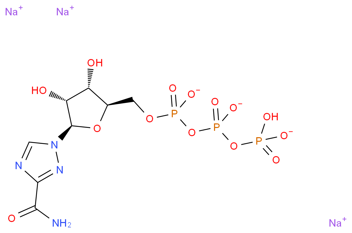 Ribavirin 5'-Triphosphate Trisodium Salt_分子结构_CAS_63142-71-2)