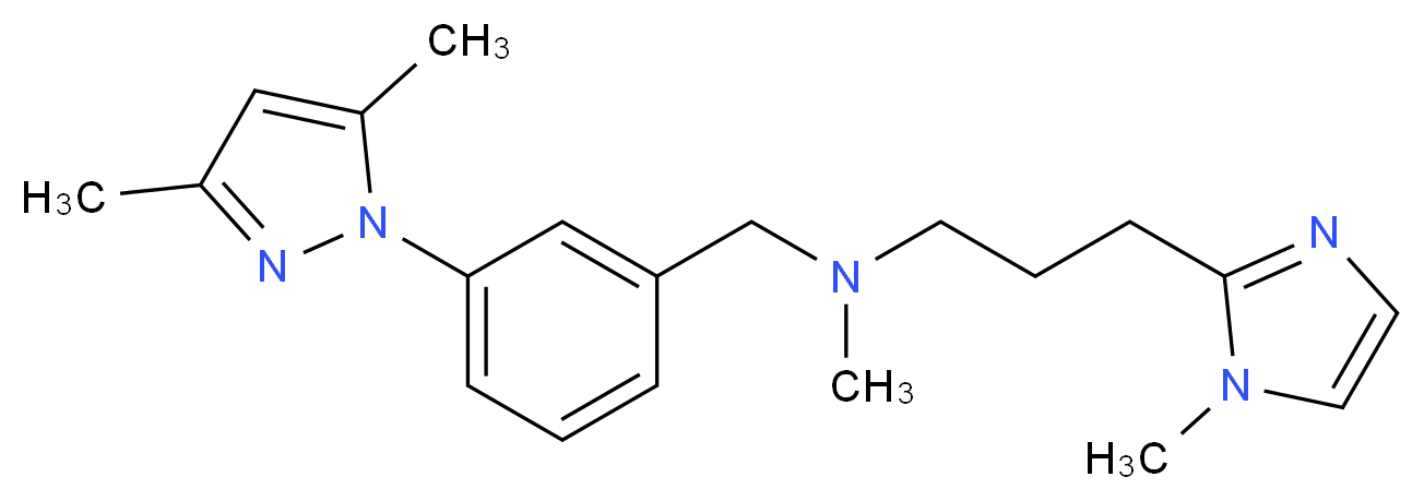 N-[3-(3,5-dimethyl-1H-pyrazol-1-yl)benzyl]-N-methyl-3-(1-methyl-1H-imidazol-2-yl)propan-1-amine_分子结构_CAS_)