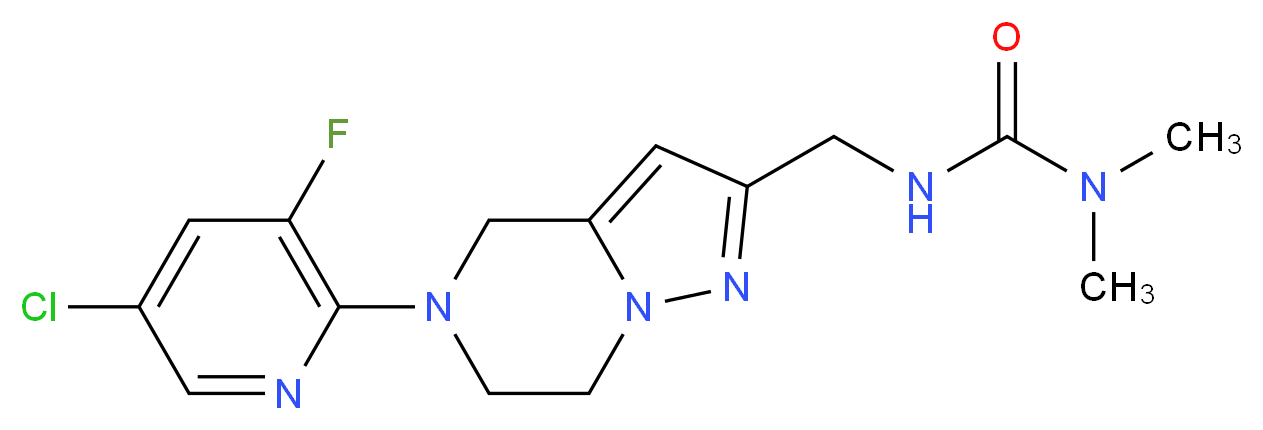N'-{[5-(5-chloro-3-fluoropyridin-2-yl)-4,5,6,7-tetrahydropyrazolo[1,5-a]pyrazin-2-yl]methyl}-N,N-dimethylurea_分子结构_CAS_)