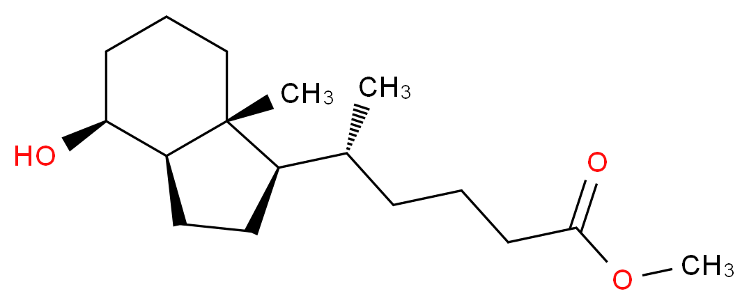 methyl (5R)-5-[(1R,3aR,4S,7aR)-4-hydroxy-7a-methyl-octahydro-1H-inden-1-yl]hexanoate_分子结构_CAS_135359-40-9