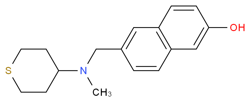 6-{[methyl(tetrahydro-2H-thiopyran-4-yl)amino]methyl}-2-naphthol_分子结构_CAS_)