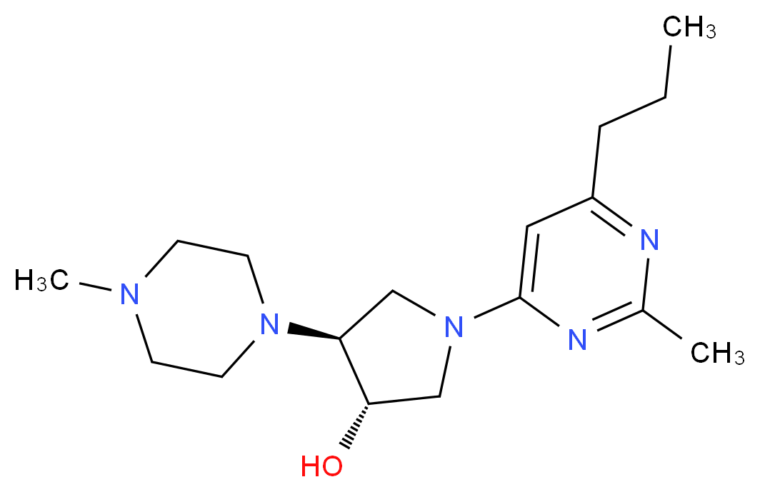 (3S*,4S*)-4-(4-methylpiperazin-1-yl)-1-(2-methyl-6-propylpyrimidin-4-yl)pyrrolidin-3-ol_分子结构_CAS_)