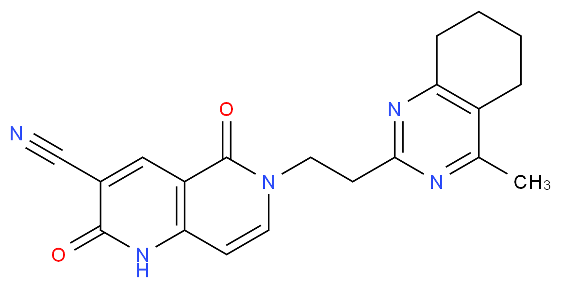 6-[2-(4-methyl-5,6,7,8-tetrahydroquinazolin-2-yl)ethyl]-2,5-dioxo-1,2,5,6-tetrahydro-1,6-naphthyridine-3-carbonitrile_分子结构_CAS_)