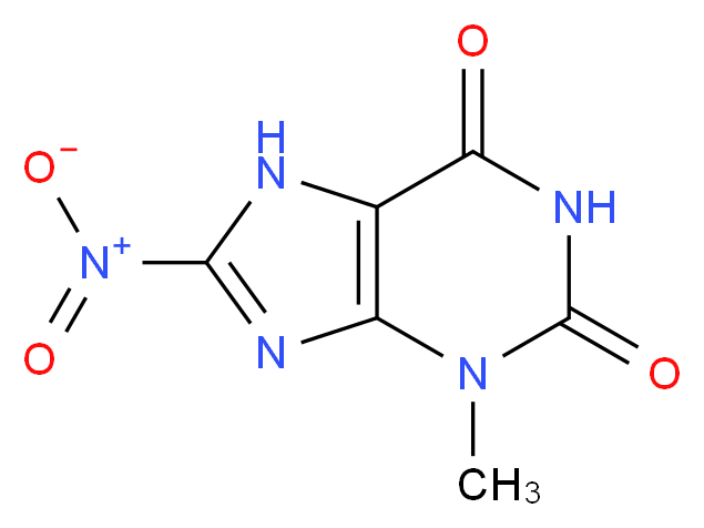 3-methyl-8-nitro-2,3,6,7-tetrahydro-1H-purine-2,6-dione_分子结构_CAS_93703-23-2