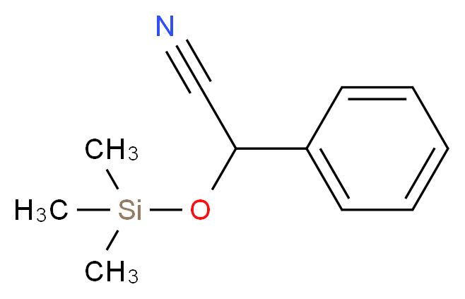 2-phenyl-2-[(trimethylsilyl)oxy]acetonitrile_分子结构_CAS_25438-37-3