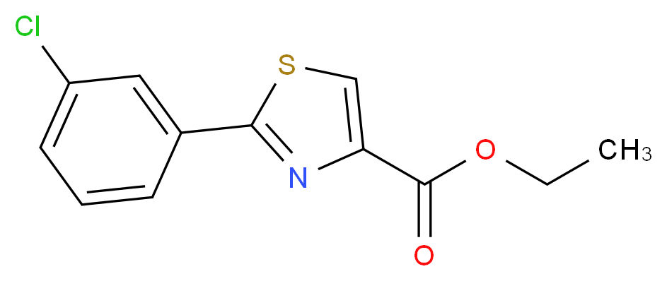 2-(3-CHLORO-PHENYL)-THIAZOLE-4-CARBOXYLIC ACID ETHYL ESTER_分子结构_CAS_132089-34-0)