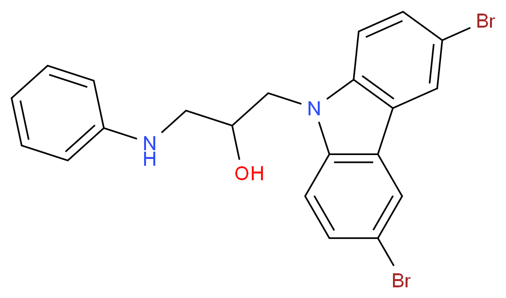 1-(3,6-Dibromo-carbazol-9-yl)-3-phenylamino-propan-2-ol_分子结构_CAS_301353-96-8)