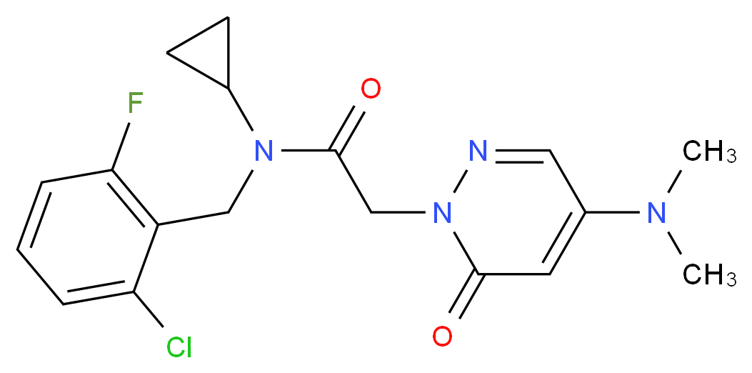 N-(2-chloro-6-fluorobenzyl)-N-cyclopropyl-2-[4-(dimethylamino)-6-oxo-1(6H)-pyridazinyl]acetamide_分子结构_CAS_)