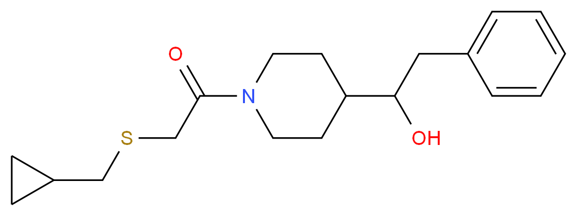 1-(1-{[(cyclopropylmethyl)thio]acetyl}-4-piperidinyl)-2-phenylethanol_分子结构_CAS_)