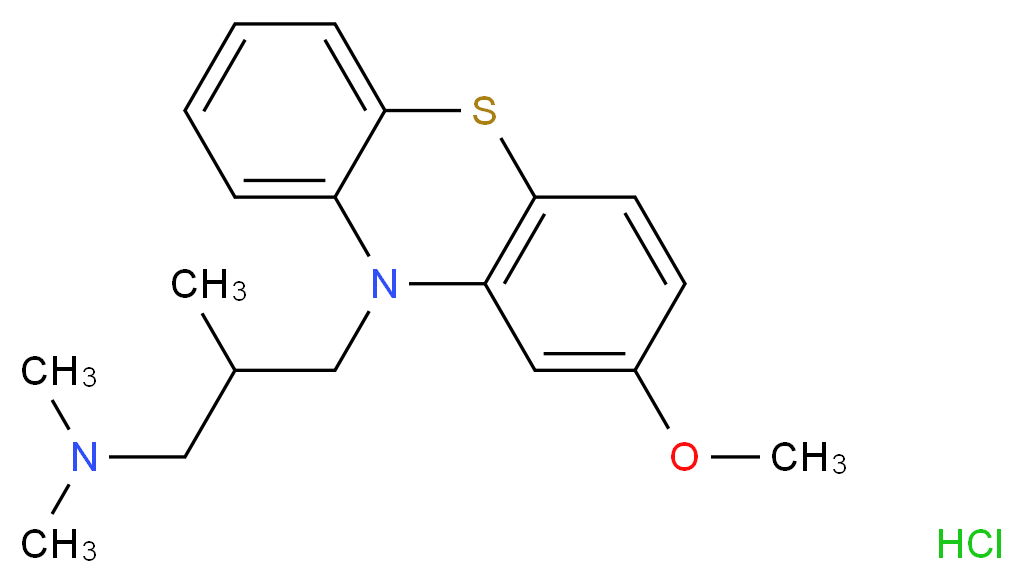 [3-(2-methoxy-10H-phenothiazin-10-yl)-2-methylpropyl]dimethylamine hydrochloride_分子结构_CAS_4185-80-2