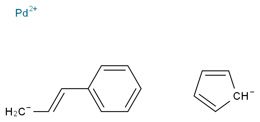 palladium(2+) ion (2E)-3-phenylprop-2-en-1-ide cyclopenta-2,4-dien-1-ide_分子结构_CAS_105333-10-6