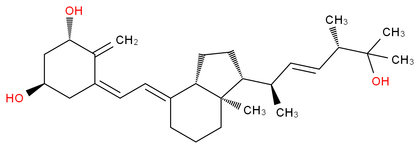 (1R,3S,5Z)-5-{2-[(1R,3aS,4E,7aR)-1-[(2R,3E,5S)-6-hydroxy-5,6-dimethylhept-3-en-2-yl]-7a-methyl-octahydro-1H-inden-4-ylidene]ethylidene}-4-methylidenecyclohexane-1,3-diol_分子结构_CAS_60133-18-8