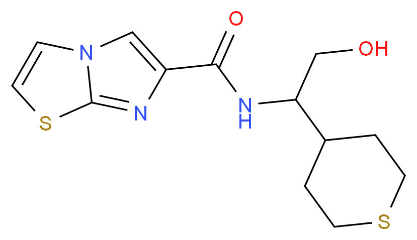 N-[2-hydroxy-1-(tetrahydro-2H-thiopyran-4-yl)ethyl]imidazo[2,1-b][1,3]thiazole-6-carboxamide_分子结构_CAS_)