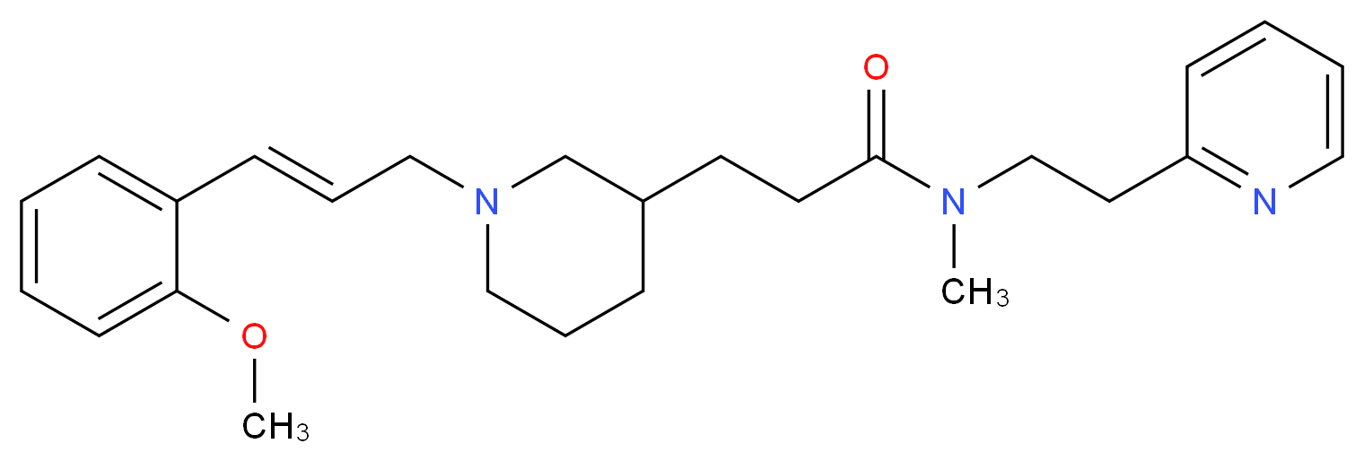 3-{1-[(2E)-3-(2-methoxyphenyl)-2-propen-1-yl]-3-piperidinyl}-N-methyl-N-[2-(2-pyridinyl)ethyl]propanamide_分子结构_CAS_)