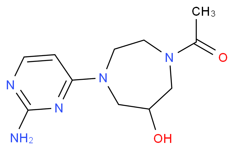 1-acetyl-4-(2-amino-4-pyrimidinyl)-1,4-diazepan-6-ol_分子结构_CAS_)
