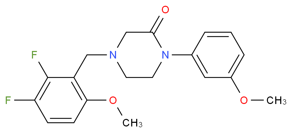 4-(2,3-difluoro-6-methoxybenzyl)-1-(3-methoxyphenyl)-2-piperazinone_分子结构_CAS_)