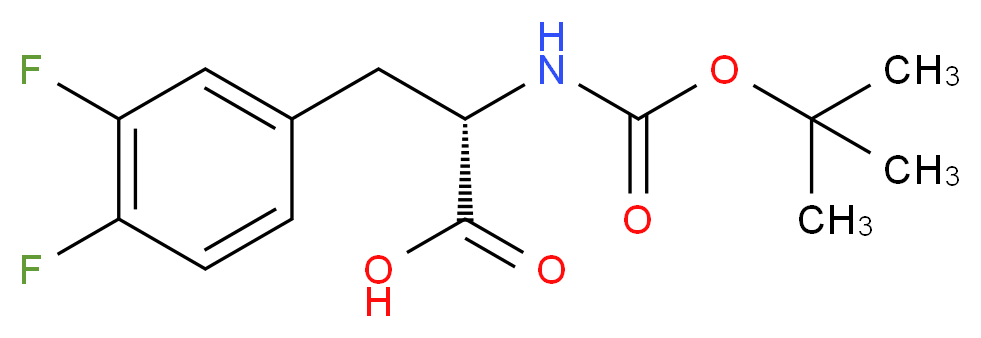 (2S)-2-{[(tert-butoxy)carbonyl]amino}-3-(3,4-difluorophenyl)propanoic acid_分子结构_CAS_198474-90-7
