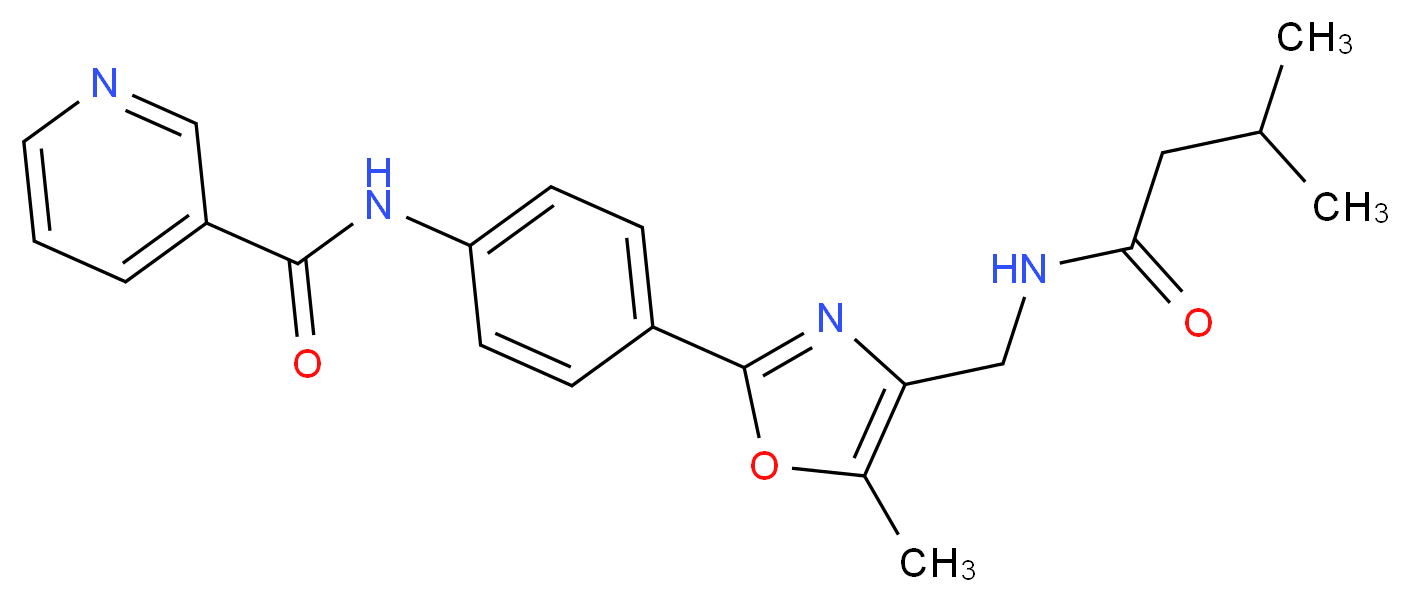 N-[4-(5-methyl-4-{[(3-methylbutanoyl)amino]methyl}-1,3-oxazol-2-yl)phenyl]nicotinamide_分子结构_CAS_)