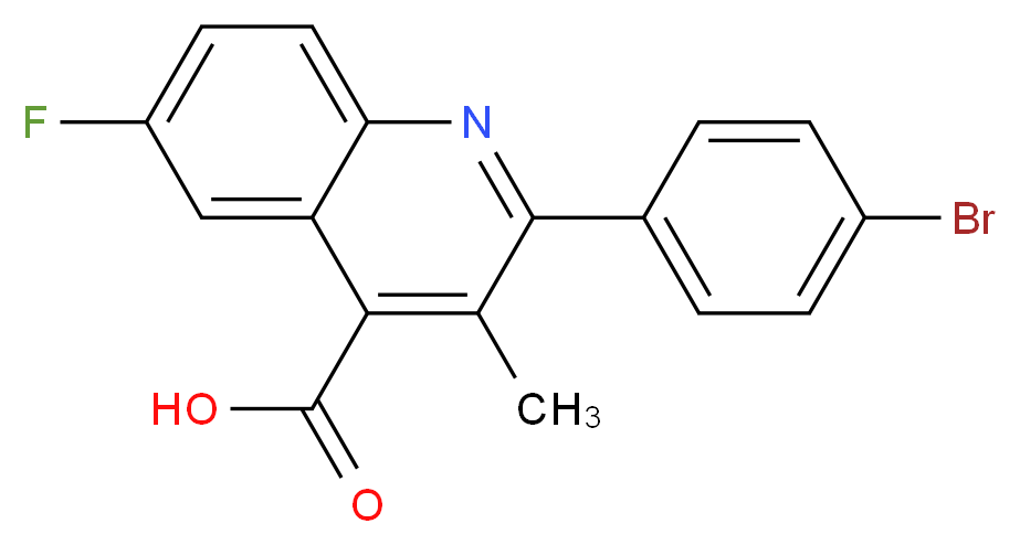 2-(4-bromophenyl)-6-fluoro-3-methylquinoline-4-carboxylic acid_分子结构_CAS_130507-37-8