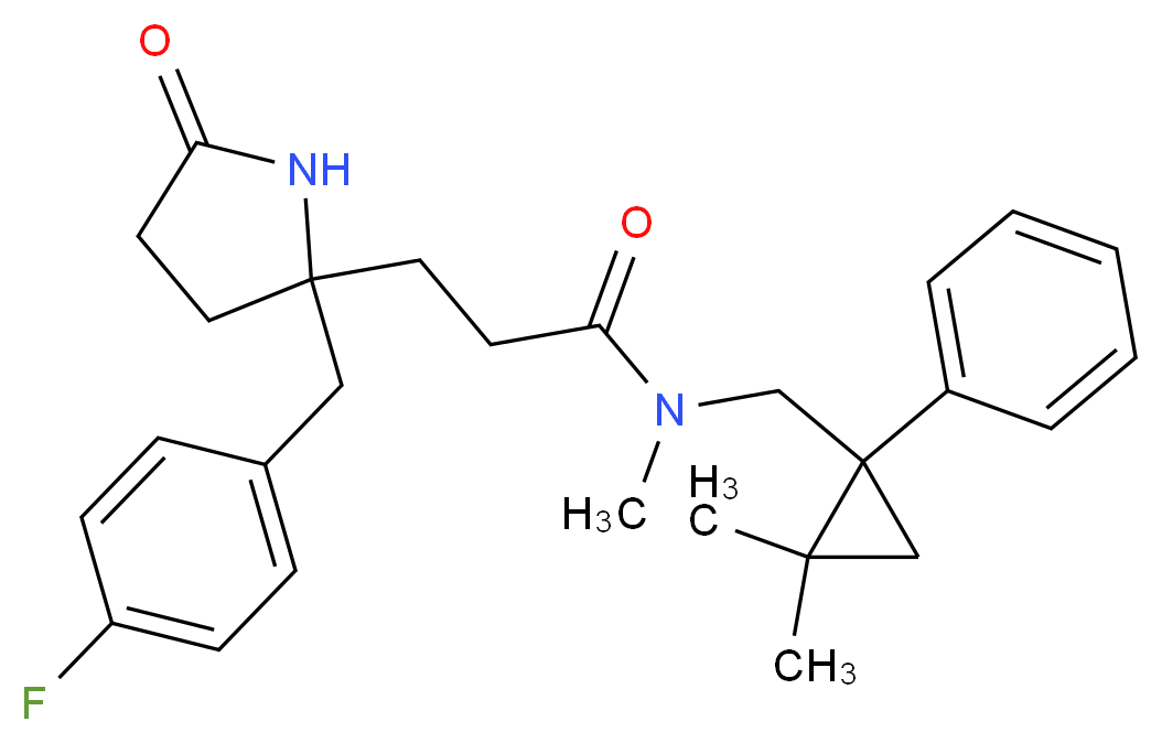 N-[(2,2-dimethyl-1-phenylcyclopropyl)methyl]-3-[2-(4-fluorobenzyl)-5-oxo-2-pyrrolidinyl]-N-methylpropanamide_分子结构_CAS_)