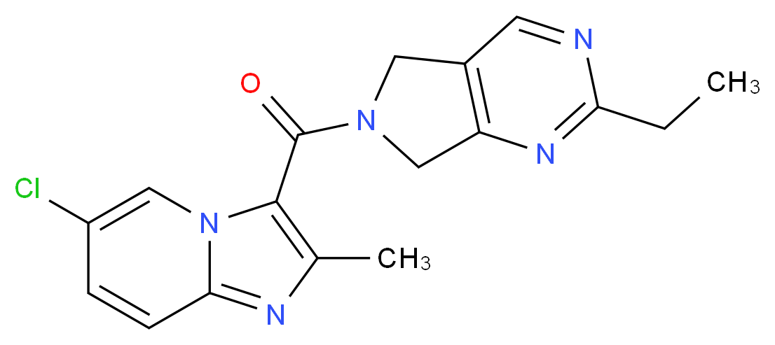 6-[(6-chloro-2-methylimidazo[1,2-a]pyridin-3-yl)carbonyl]-2-ethyl-6,7-dihydro-5H-pyrrolo[3,4-d]pyrimidine_分子结构_CAS_)