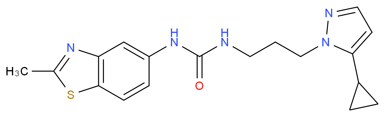 N-[3-(5-cyclopropyl-1H-pyrazol-1-yl)propyl]-N'-(2-methyl-1,3-benzothiazol-5-yl)urea_分子结构_CAS_)