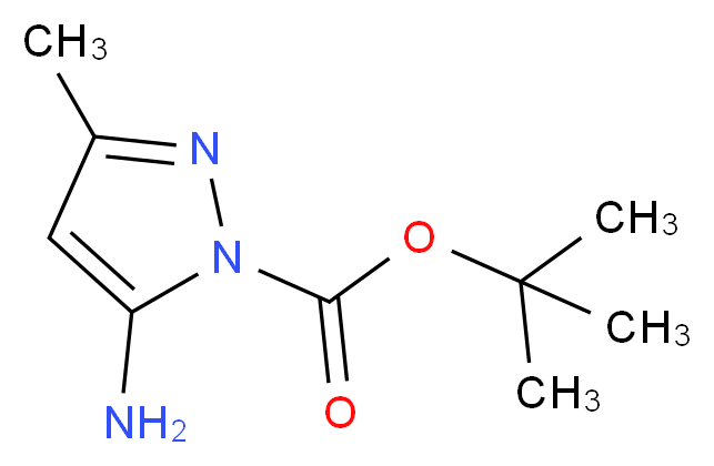 tert-butyl 5-amino-3-methyl-1H-pyrazole-1-carboxylate_分子结构_CAS_1065204-79-6